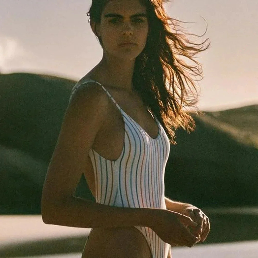 Vitamin A Yasmeen One Piece Swimsuit/Bodysuit Palm Springs White Stripes